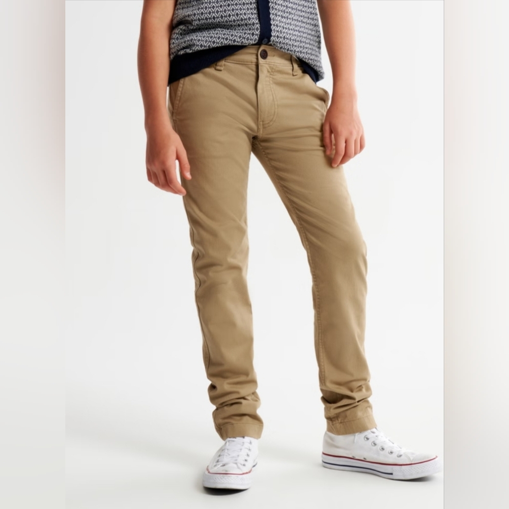 💠 Abercrombie & Fitch Chino Khaki Pants Slim Straight Leg Casual Preppy